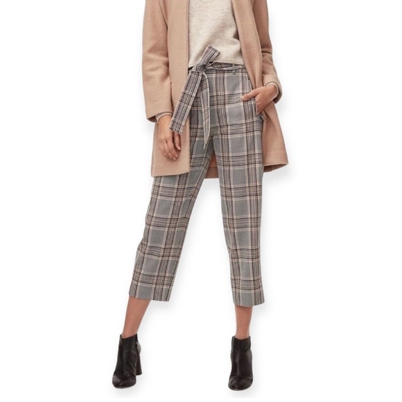 Aritzia Wilfred Plaid Pants Trousers Tie Waist women’s size 0 - Picture 1 of 6